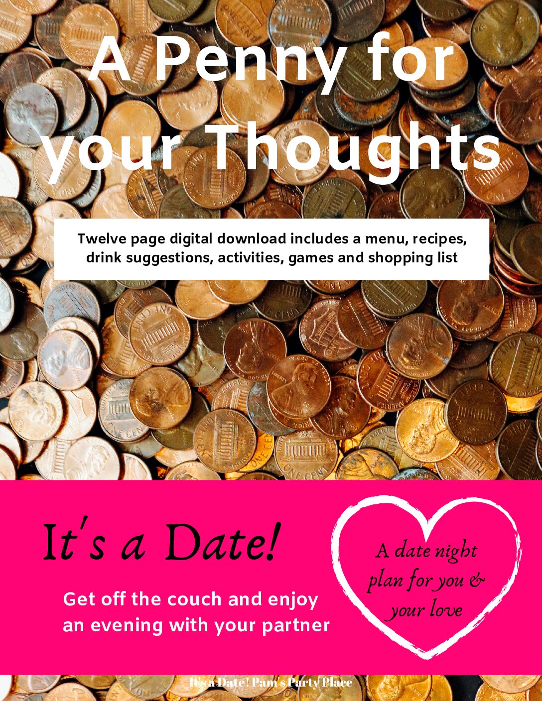 At Home Date Night Plan - A Penny for your Thoughts - A Date Night Plan with menu, activities and games. Quarantine Date Night. - Image 7